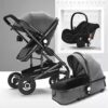 Multifunctional 3 in 1 Baby Stroller High Landscape Stroller Folding Carriage Gold Strollers Newborn Stroller