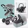 Multifunctional 3 in 1 Baby Stroller High Landscape Stroller Folding Carriage Gold Strollers Newborn Stroller